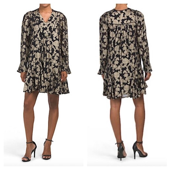 anthropologie gold dress